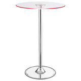 Thea Round 28-inch Glass Top LED Bistro Bar Table Chrome | King | Silver | Chrome | 122400