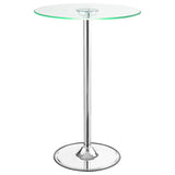 Thea Round 28-inch Glass Top LED Bistro Bar Table Chrome | King | Silver | Chrome | 122400