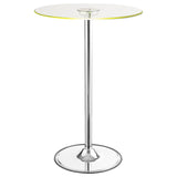 Thea Round 28-inch Glass Top LED Bistro Bar Table Chrome | King | Silver | Chrome | 122400