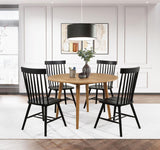 Andrews 5-piece Round Dining Table Set Light Ash and Black | Beige | Light Ash / Black | 122500-S5B