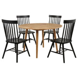 Andrews 5-piece Round Dining Table Set Light Ash and Black | Beige | Light Ash / Black | 122500-S5B