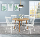 Andrews 5-piece Round Dining Table Set Light Ash and White | Beige | Light Ash / White | 122500-S5W