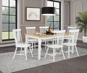 Andrews 7-piece Rectangular Dining Set Light Ash and White