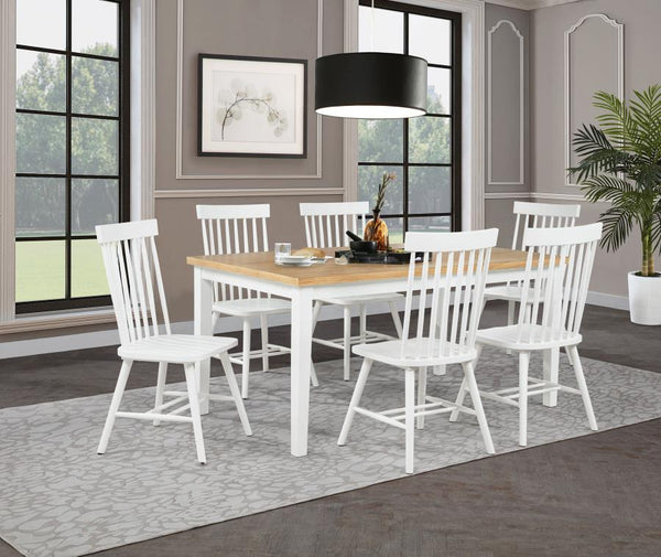 Andrews 7-piece Rectangular Dining Set Light Ash and White
