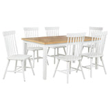 Andrews 7-piece Rectangular Dining Set Light Ash and White | White | Light Ash / White | 122501-S7W