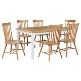 Andrews 7-piece Rectangular Dining Set Light Ash and White | Beige | Light Ash | 122501-S7