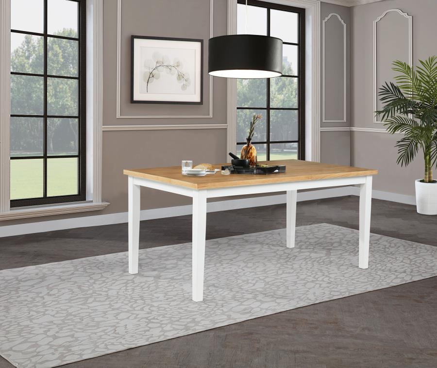 Andrews 66-inch Rectangular Dining Table Light Ash and White | Beige | Light Ash / White | 122501