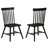 Andrews Windsor Spindle Back Dining Side Chair Black (Set of 2) | Black | 122502BLK
