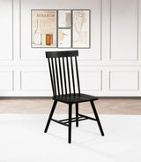 Andrews Windsor Spindle Back Dining Side Chair Black (Set of 2) | Black | 122502BLK