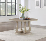 Trofello Round 60-inch Pedestal Dining Table White Washed | White | White Washed | 123120