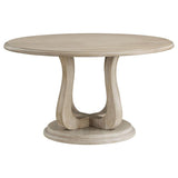 Trofello Round 60-inch Pedestal Dining Table White Washed | White | White Washed | 123120