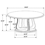 Trofello Round 60-inch Pedestal Dining Table White Washed | White | White Washed | 123120