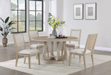 Trofello Round 60-inch Pedestal Dining Table White Washed | White | White Washed | 123120