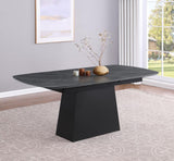 Potero 73-inch Faux Marble Extension Leaf Dining Table Black | King | Black | 123131