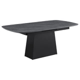 Potero 73-inch Faux Marble Extension Leaf Dining Table Black | King | Black | 123131