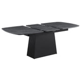 Potero 73-inch Faux Marble Extension Leaf Dining Table Black | King | Black | 123131