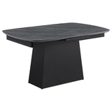 Potero 73-inch Faux Marble Extension Leaf Dining Table Black | King | Black | 123131