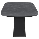 Potero 73-inch Faux Marble Extension Leaf Dining Table Black | King | Black | 123131