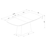 Potero 73-inch Faux Marble Extension Leaf Dining Table Black | King | Black | 123131