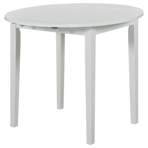 Bucknell 3-piece Round Drop Leaf Dining Table Set White