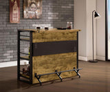 Renaldi 3-shelf Home Bar Wine Cabinet Rustic Nutmeg | Brown | Rustic Nutmeg | 130071