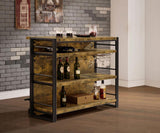 Renaldi 3-shelf Home Bar Wine Cabinet Rustic Nutmeg | Brown | Rustic Nutmeg | 130071