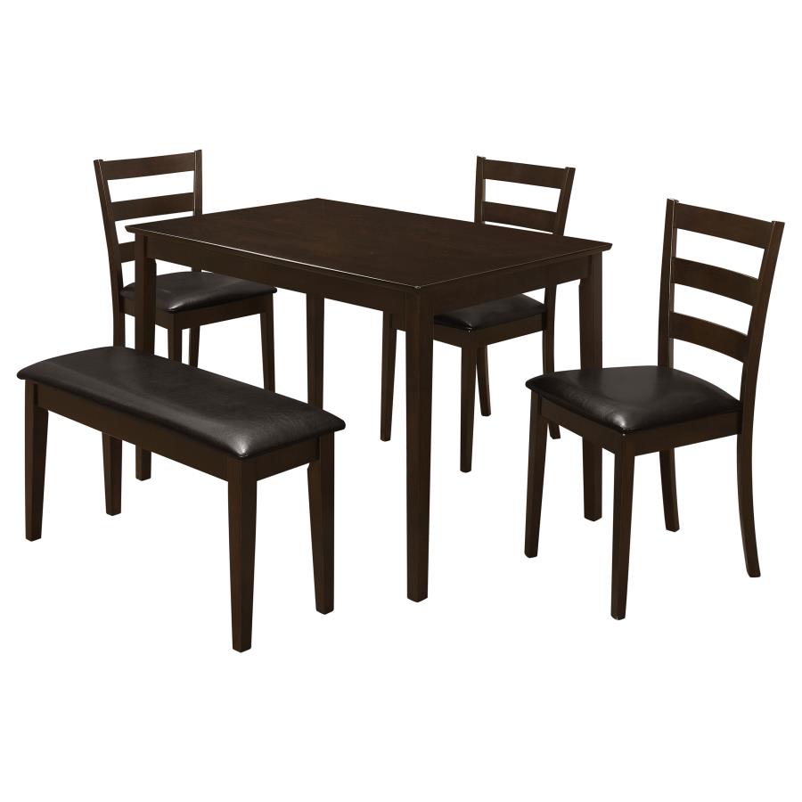 Guillen 5-piece Rectangular Dining Table Set Cappuccino
