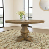 Florence Round 60-inch Wood Dining Table Rustic Honey | King | Brown | Rustic Honey | 180200