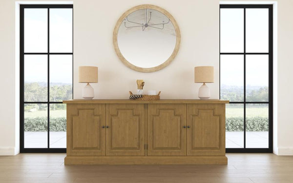 Florence 4-door Dining Sideboard Buffet Cabinet Rustic Honey