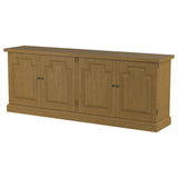 Florence 4-door Dining Sideboard Buffet Cabinet Rustic Honey | Full | Brown | Rustic Honey | 180205