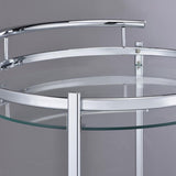 Chrissy Round Glass Shelf Metal Bar Cart Chrome | Silver | Chrome | 181367