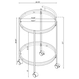 Chrissy Round Glass Shelf Metal Bar Cart Chrome | Silver | Chrome | 181367