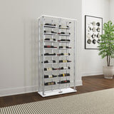 Montara Tempered Glass Wine Storage LED Curio Cabinet Chrome | Full | Silver | Chrome | 182037