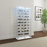 Montara Tempered Glass Wine Storage LED Curio Cabinet Chrome | Full | Silver | Chrome | 182037