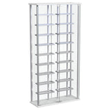 Montara Tempered Glass Wine Storage LED Curio Cabinet Chrome | Full | Silver | Chrome | 182037