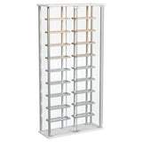 Montara Tempered Glass Wine Storage LED Curio Cabinet Chrome | Full | Silver | Chrome | 182037