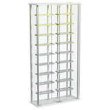 Montara Tempered Glass Wine Storage LED Curio Cabinet Chrome | Full | Silver | Chrome | 182037