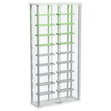 Montara Tempered Glass Wine Storage LED Curio Cabinet Chrome | Full | Silver | Chrome | 182037