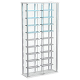 Montara Tempered Glass Wine Storage LED Curio Cabinet Chrome | Full | Silver | Chrome | 182037