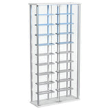 Montara Tempered Glass Wine Storage LED Curio Cabinet Chrome | Full | Silver | Chrome | 182037