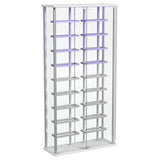 Montara Tempered Glass Wine Storage LED Curio Cabinet Chrome | Full | Silver | Chrome | 182037