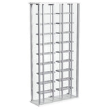 Montara Tempered Glass Wine Storage LED Curio Cabinet Chrome | Full | Silver | Chrome | 182037