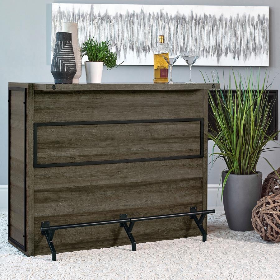Joe 5-shelf Composite Wood Home Bar Wine Cabinet Aged Oak | Brown | Aged Oak | 182071