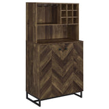 Mendoza 2-door Home Bar Cabinet Wine Storage Rustic Oak | King | Brown | Rustic Oak | 182082