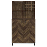 Mendoza 2-door Home Bar Cabinet Wine Storage Rustic Oak | King | Brown | Rustic Oak | 182082