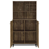 Mendoza 2-door Home Bar Cabinet Wine Storage Rustic Oak | King | Brown | Rustic Oak | 182082