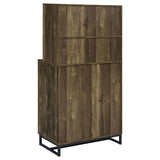Mendoza 2-door Home Bar Cabinet Wine Storage Rustic Oak | King | Brown | Rustic Oak | 182082