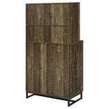 Mendoza 2-door Home Bar Cabinet Wine Storage Rustic Oak | King | Brown | Rustic Oak | 182082