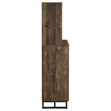 Mendoza 2-door Home Bar Cabinet Wine Storage Rustic Oak | King | Brown | Rustic Oak | 182082