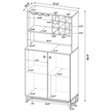 Mendoza 2-door Home Bar Cabinet Wine Storage Rustic Oak | King | Brown | Rustic Oak | 182082